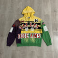 VALLEY Color‑Block Striped Valley Dreams Zip‑Up Hoodie Unisex Oversized Jacket
