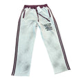 Valley Dream Letter‑Print Side‑Stripe Wide‑Leg Sweatpants, Heather Grey‑Burgundy Unisex Streetwear Trousers