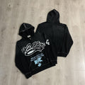 VALLEY Black Graffiti‑Print Valley Dreams Zip‑Up Hoodie Unisex Oversized Jacket