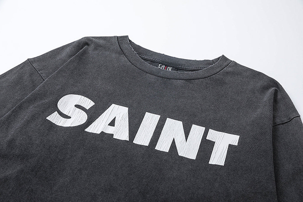 Saint Michael Minimalist Block Logo Long Sleeve Sweatshirt