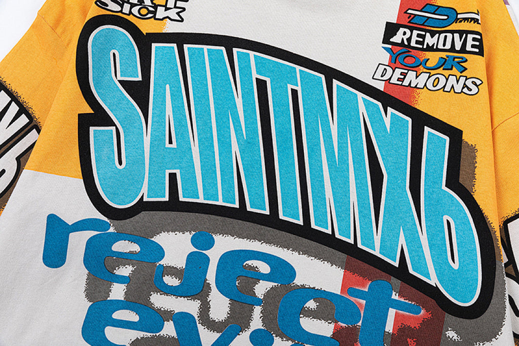 Saint Michael Graffiti Collage & Slogan Print Long Sleeve