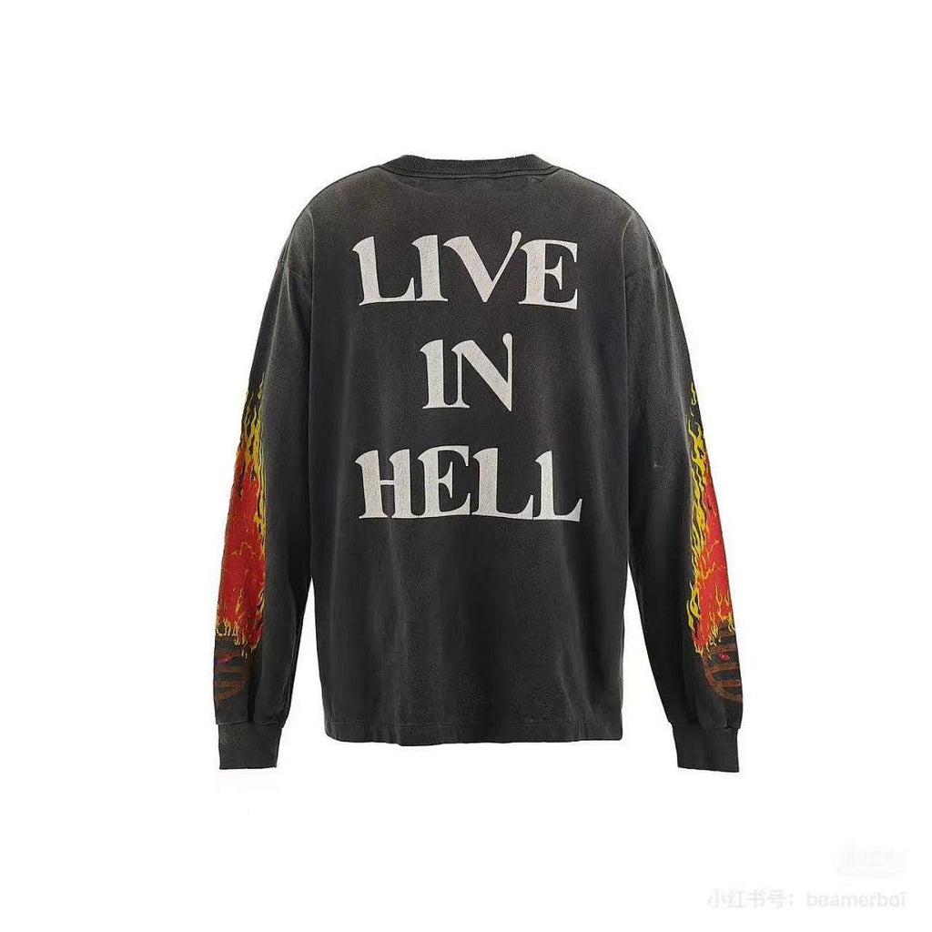 Saint Michael Live In Hell Graphic Vintage Sweatshirt