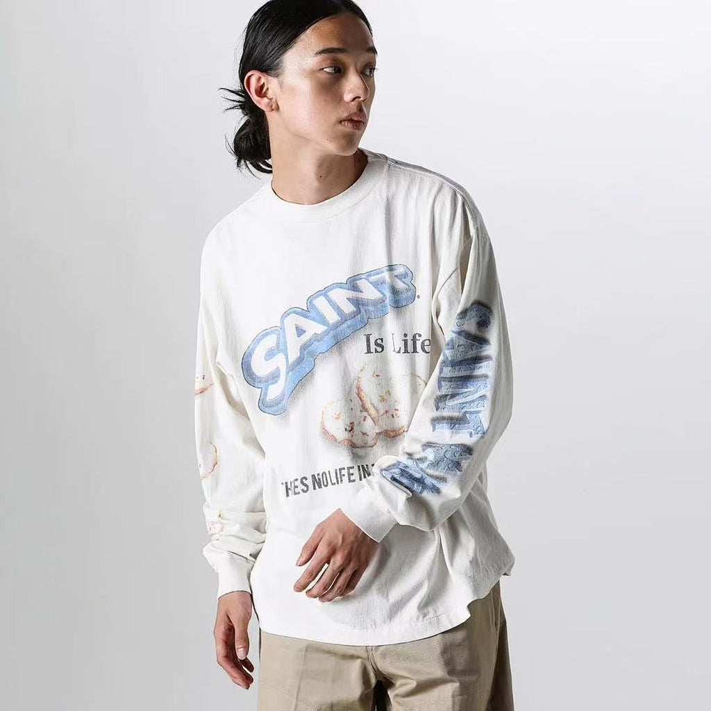 Saint Michael Angel Illustration & Sleeve Script Sweatshirt