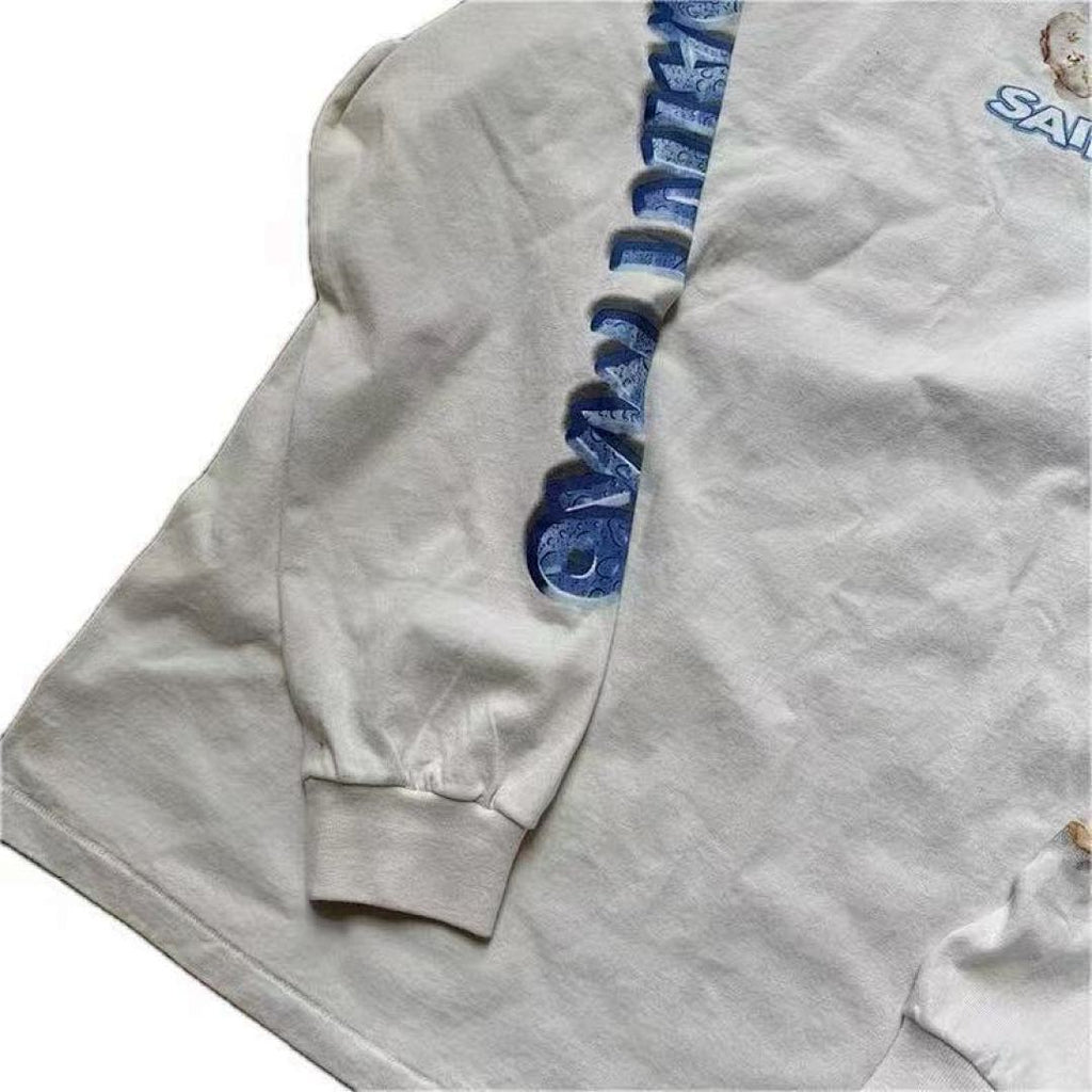 Saint Michael Angel Illustration & Sleeve Script Sweatshirt