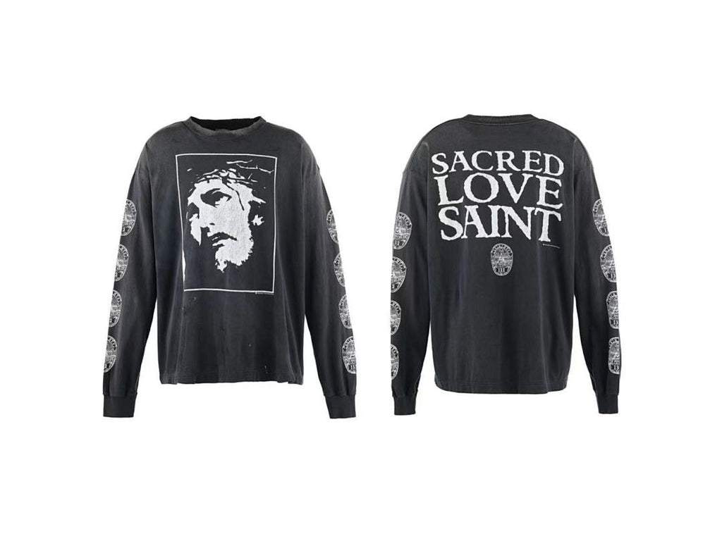 Saint Michael Sacred Love Graphic Print Sweatshirt