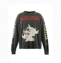 Saint Michael Photo Print & Slogan Typography Sweatshirt