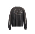 Saint Michael Script & Skull Graphic Distressed Sweatshirt