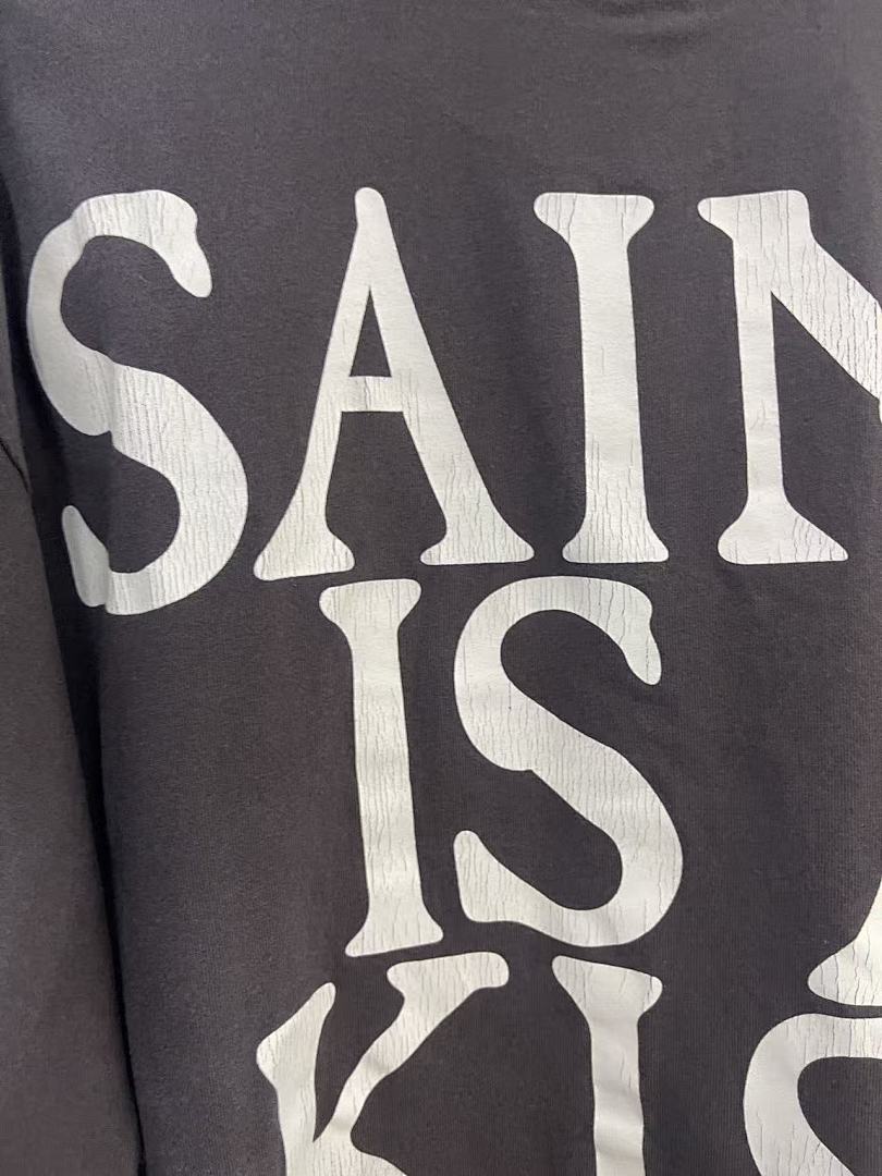 Saint Michael Graphic Art & Kiss Slogan Sweatshirt