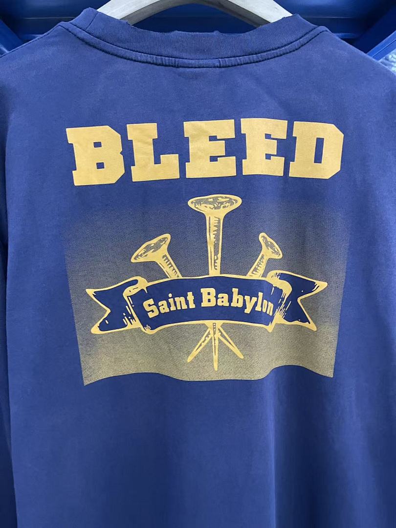 Saint Michael Sleeve Print & Back Emblem Vintage Sweatshirt