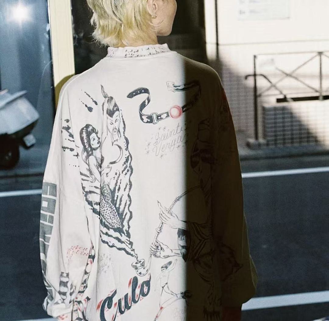 Saint Michael Sketch Line Art Graphic Sweatshirt