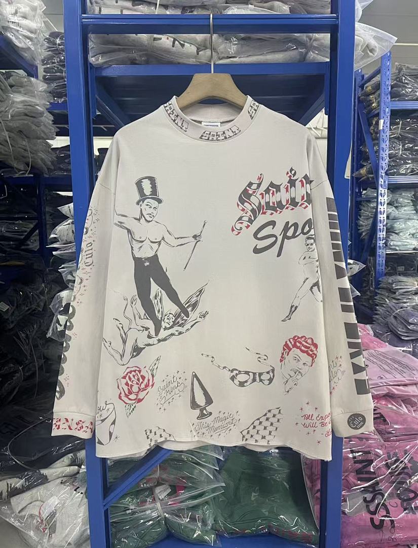 Saint Michael Sketch Line Art Graphic Sweatshirt