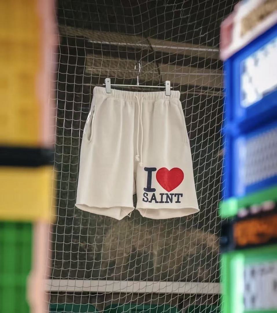 Saint Michael I Love Saint Heart Print Casual Sweat Shorts