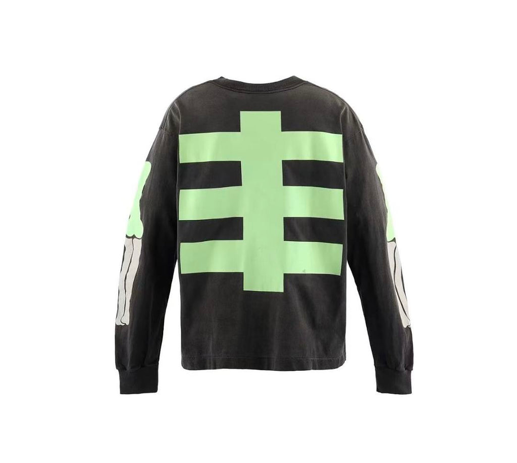 Saint Michael Skeleton Ribcage Print Knit Sweatshirt