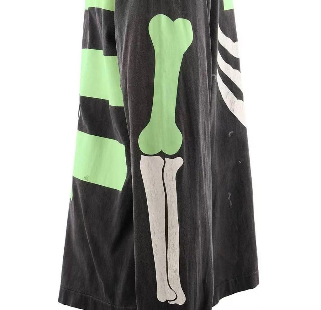 Saint Michael Skeleton Ribcage Print Knit Sweatshirt