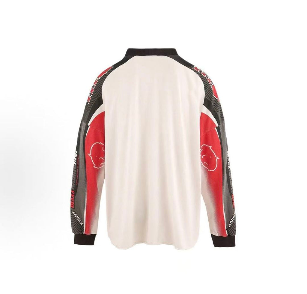 Saint Michael Vintage Paneled Graphic Long Sleeve Sweatshirt