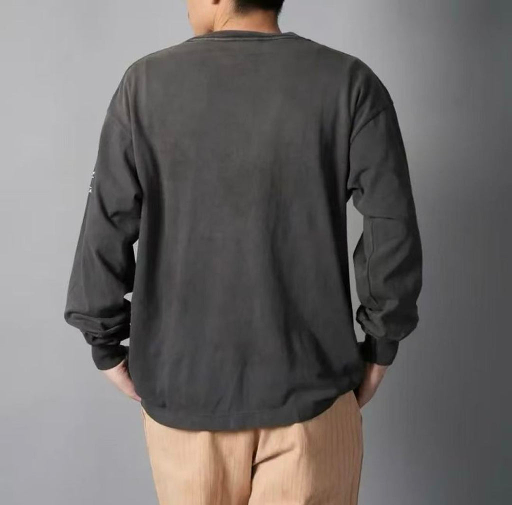 Saint Michael Distressed Minimalist Logo Sweatshirt