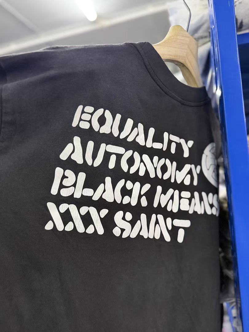 Saint Michael Peace Graphic & Slogan Print Vintage T-Shirt