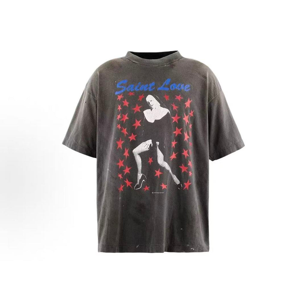 Saint Michael Saint Love Graphic Silhouette Vintage T-Shirt