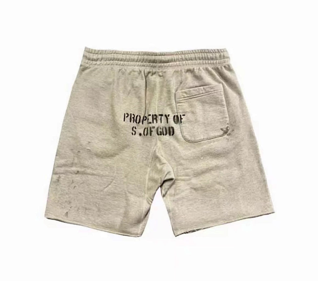 Saint Michael Praying Hands & Bold Lettering Sweat Shorts