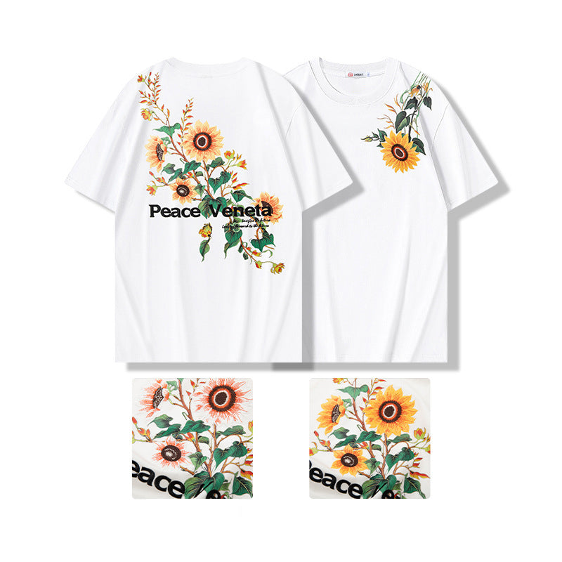 #JP-911# Sunflower Color-Changing Embroidered T-Shirt