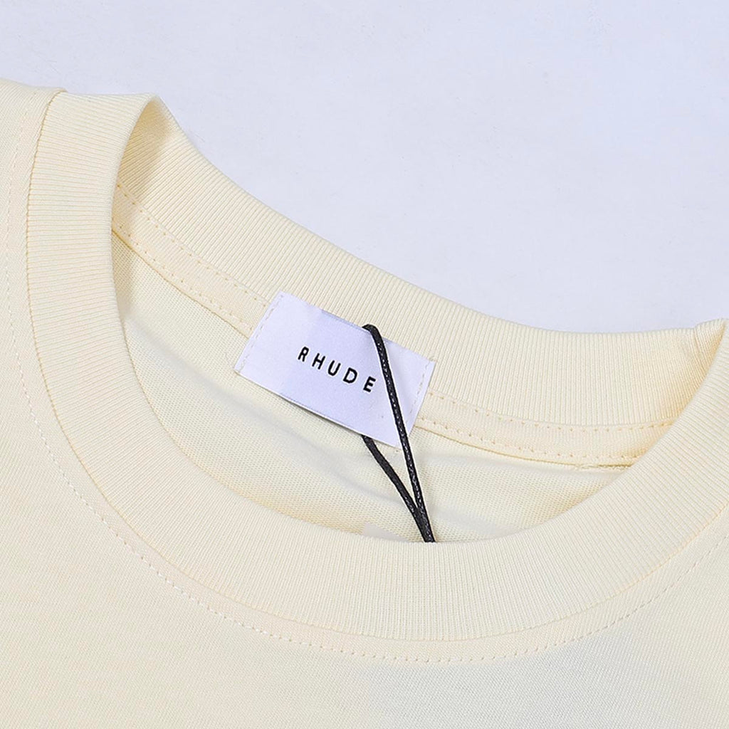 Rhude T Shirts Graffiti Printing Cotton Casual Short Sleeve Men and Women