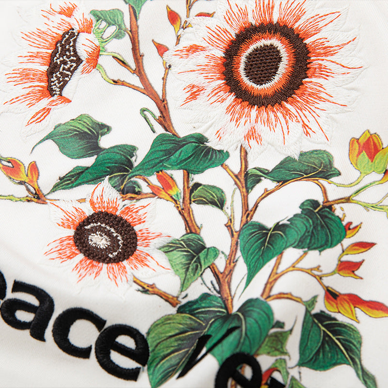 #JP-911# Sunflower Color-Changing Embroidered T-Shirt