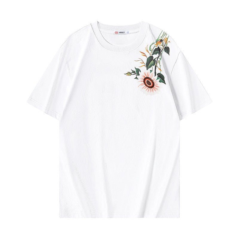 #JP-911# Sunflower Color-Changing Embroidered T-Shirt