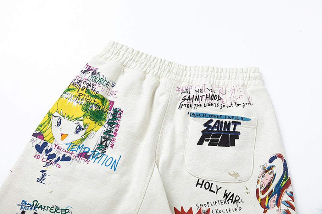 Saint Michael ST904 All-Over Graffiti Collage Sweatpants