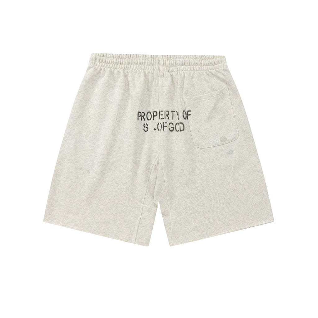 Saint Michael Praying Hands & Bold Lettering Sweat Shorts