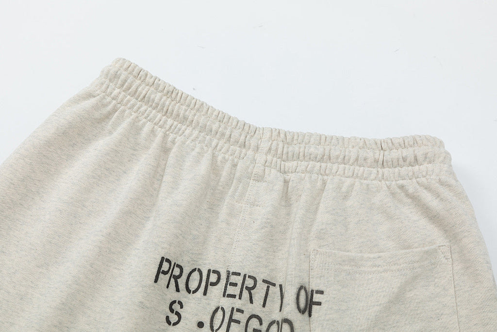 Saint Michael Praying Hands & Bold Lettering Sweat Shorts