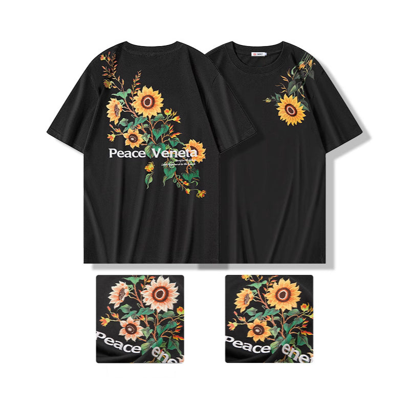 #JP-911# Sunflower Color-Changing Embroidered T-Shirt