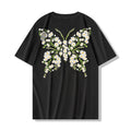 #JP-912# Color-changing flower butterfly embroidery T-shirt
