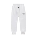 Fog Essentials Small‑Logo White Elastic‑Waist Cuffed‑Ankle Loose‑Fit Jogger Pants