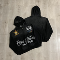VALEFOREVER Black Vintage Crest Graphic Zip Up Hoodie