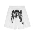 Revenge Big Gothic Script Logo White Mesh Basketball Shorts