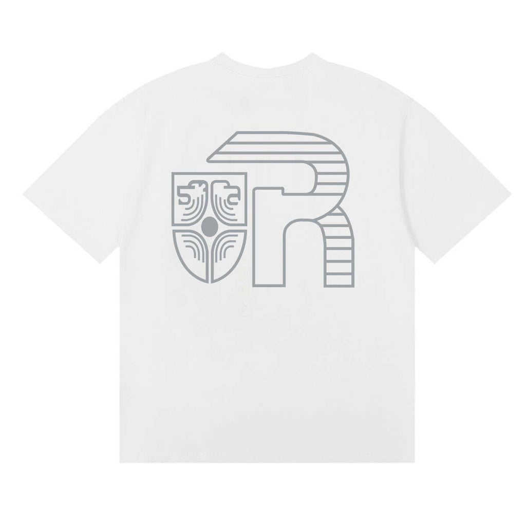 Rhude Banque De Rhude Lion Emblem Graphic White Short Sleeve T‑Shirt