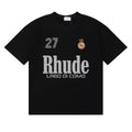 Rhude 27 Number Crest Logo Short‑Sleeve Tee