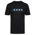 Yelir Blue White Distorted Letter Black Crew Neck Short Sleeve T-Shirt