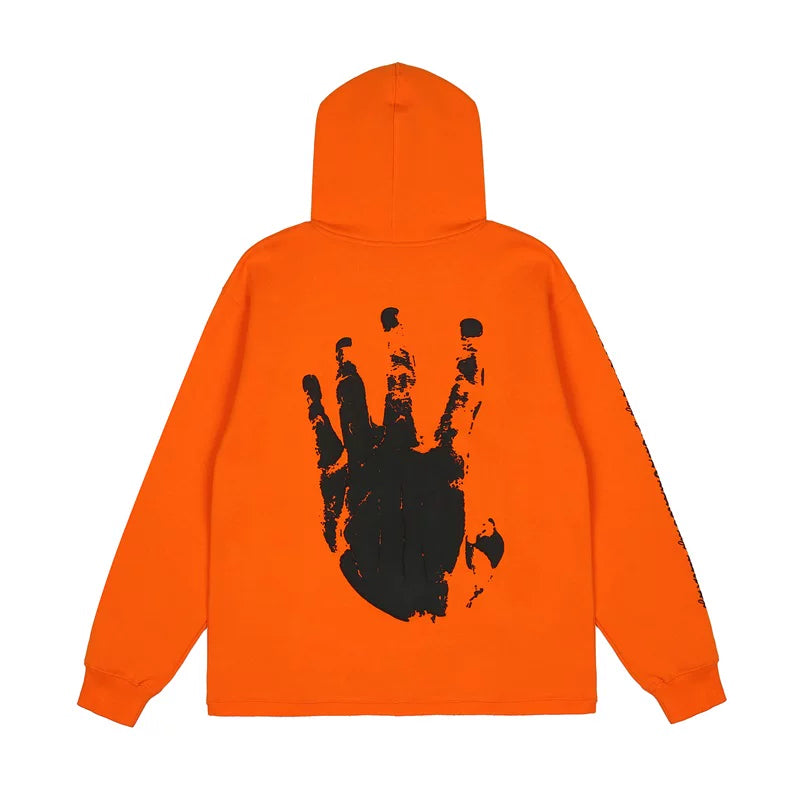 Revenge Black Gothic Logo Sleeve Print Hoodie