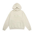 Fog Essentials Heather Oatmeal Textured‑Fabric Logo Hoodie, Oversized Cozy Hooded Pullover