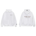 Fog Essentials White Fleece‑Lined Oversized Pullover Hoodie Chest Logo Print
