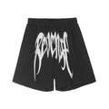 Revenge Big Gothic Script Logo Black Mesh Basketball Shorts
