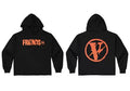 VLONE FRIENDS‑ Orange Circle Lightning Big V Hoodie Black