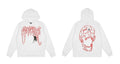 Revenge Red Gothic Script Black Spider Polygon Skull Hoodie