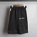 Palm Angels Black Side Stripe Shorts Unisex Basic Streetwear Casual Shorts