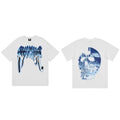Revenge Blue 3D Chrome Skull Graphic T‑Shirt