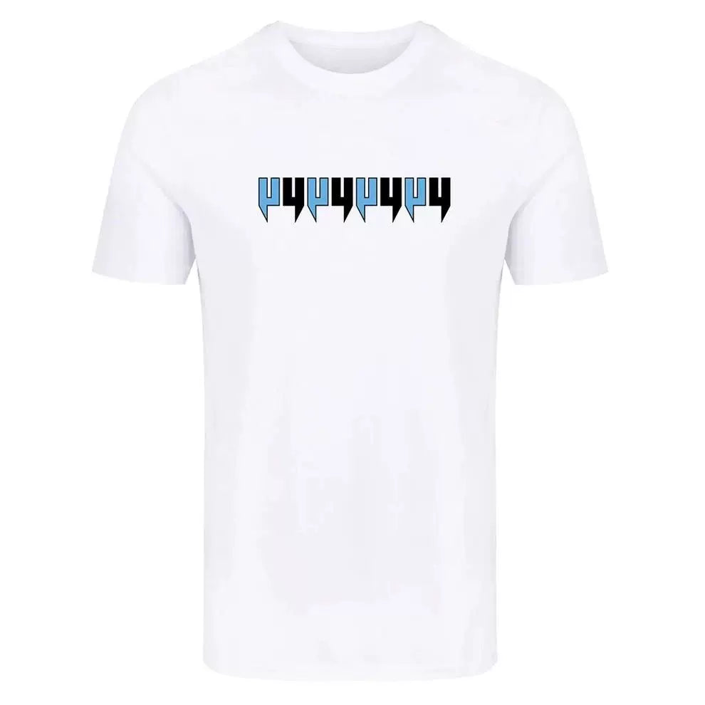 Yelir Repeating Letter Graphic White Casual Crew Neck T-Shirt