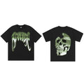 Revenge Green 3D Chrome Shattered Skull Graphic T‑Shirt