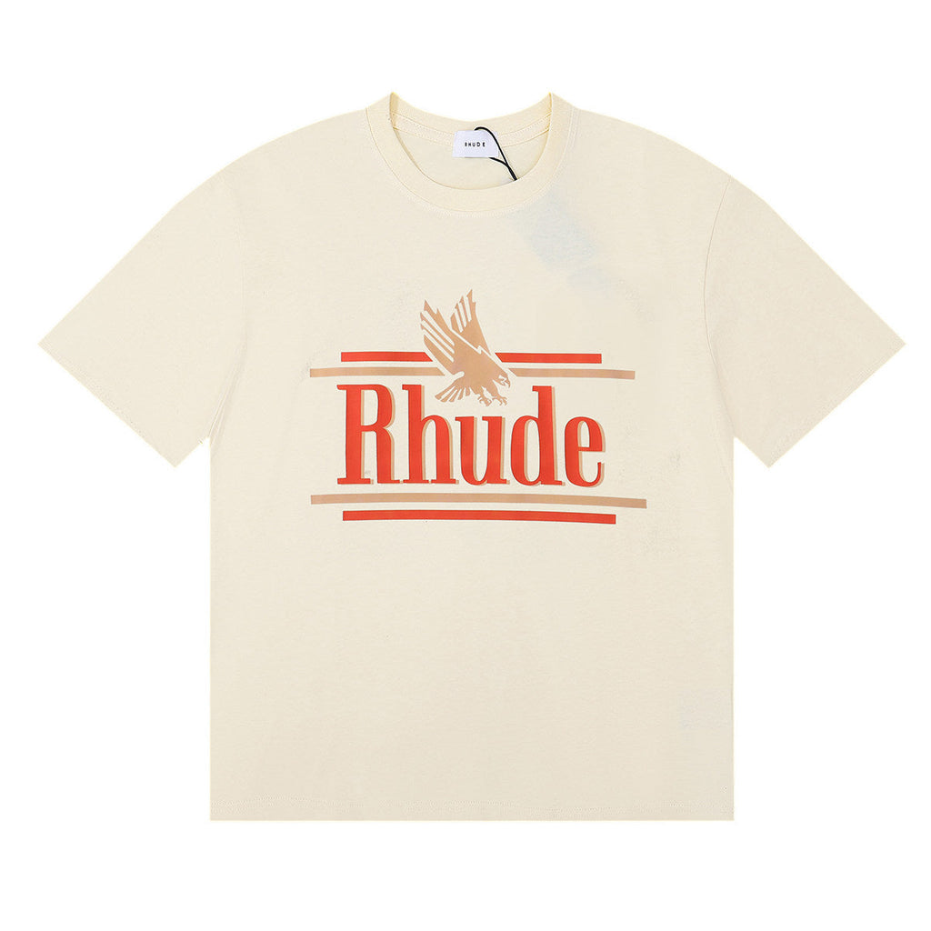 Rhude Eagle Logo Classic Letter Graphic Short Sleeve T-Shirt