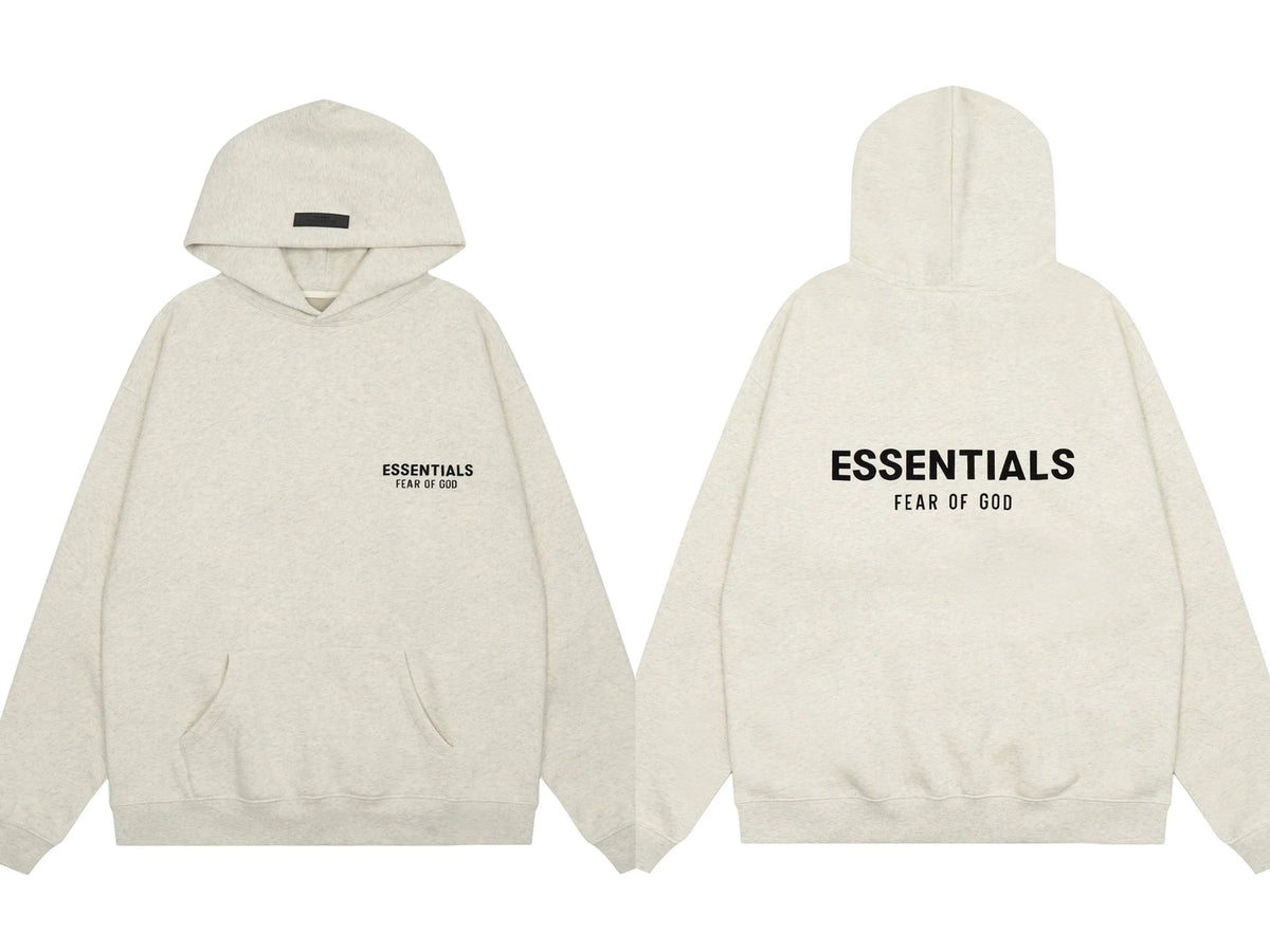 Fog Essentials Oat‑Heather Oversized Pullover Hoodie